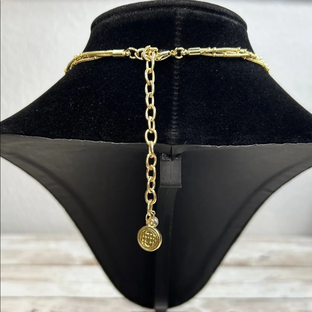 Dana Buchman Gold and Silver Crystal Statement Necklace
